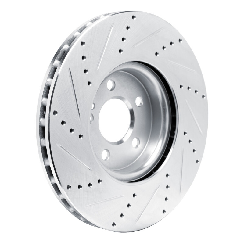 Mercedes-Benz A220 Brake Rotor (1) - Front Right - R1 Concepts - Drilled & Slotted - Silver - `19-`25